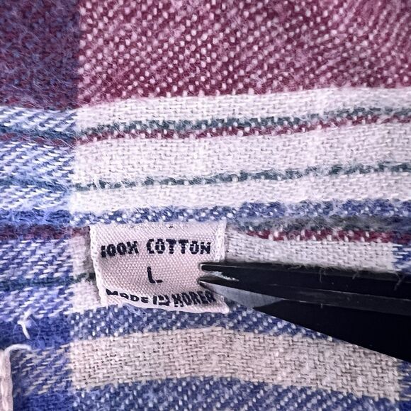 VTG 80s Levi's Pearl Snap Western Shirt Men’s L Plaid Long Sleeve Flannel Cotton - Picture 12 of 16